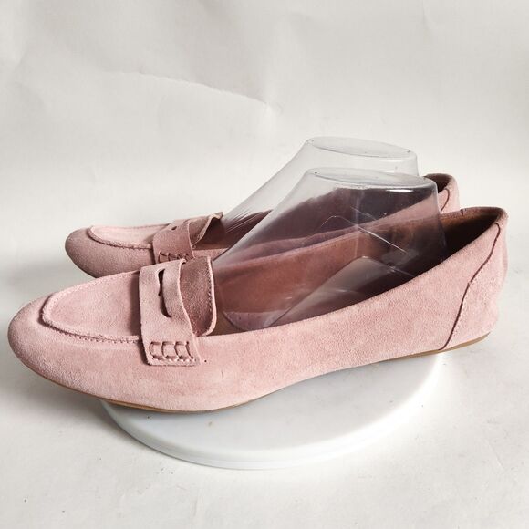Merona Penny Loafers Size 11 Pastel Pink Slip On Suede Preppy Flat Comfort Shoes - Picture 4 of 10